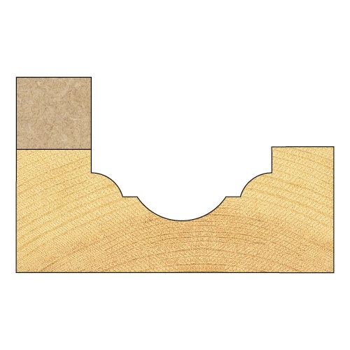 C203X1/2TC - Bearing guided classic panel 6.3mm radius