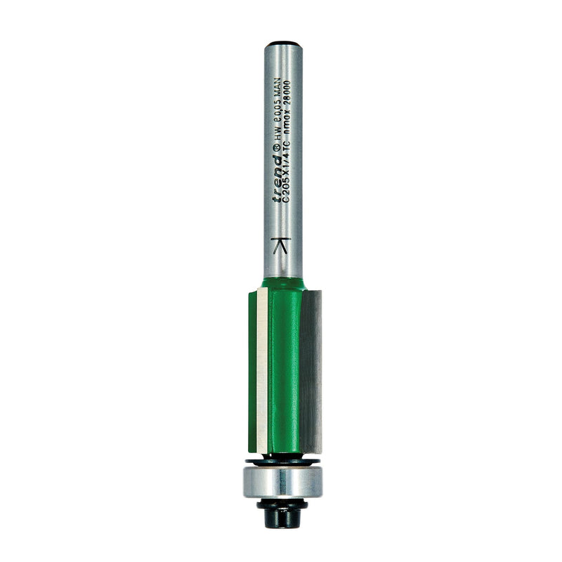 C205X1/4TC - Bearing guided three flute trimmer 12.7mm diameter 25mm length