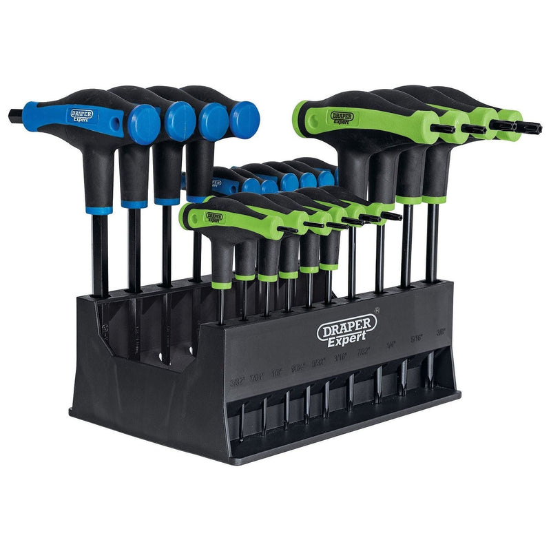 Draper 70388 Draper Expert TX-STAR® & Hex Soft Grip Metric T-Handle Key Set (20 Piece)