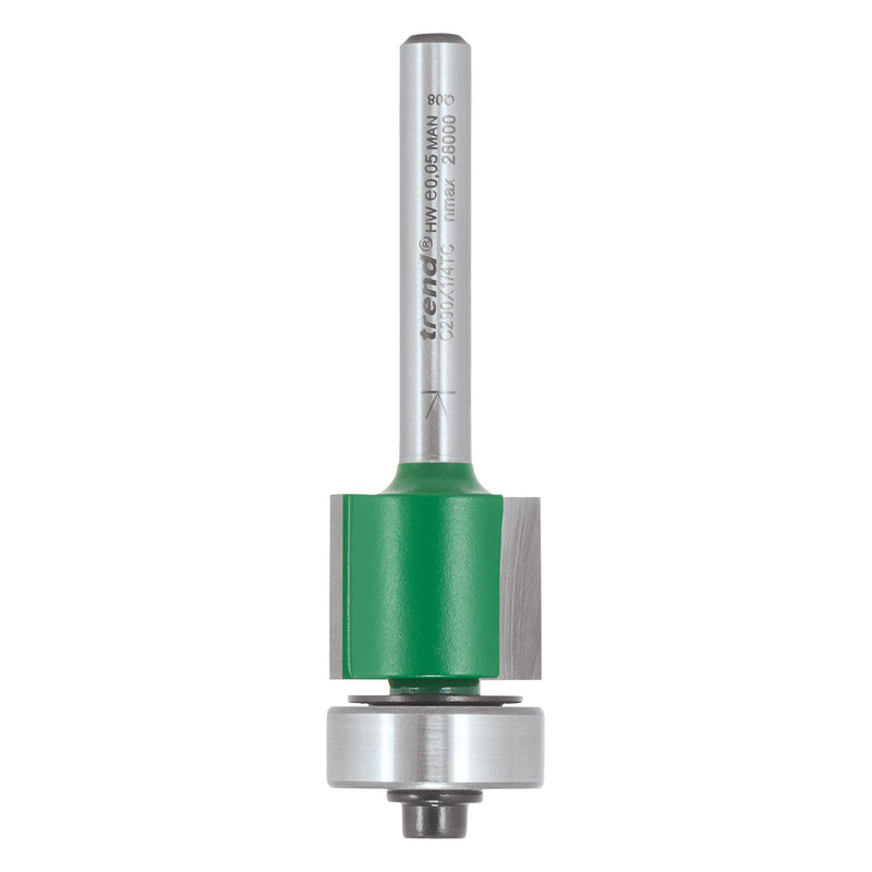 C290X1/4TC - Trend CraftPro 1/4in  Low Profile Bearing Guided Trimmer 19.1 dia x 16mm cut depth