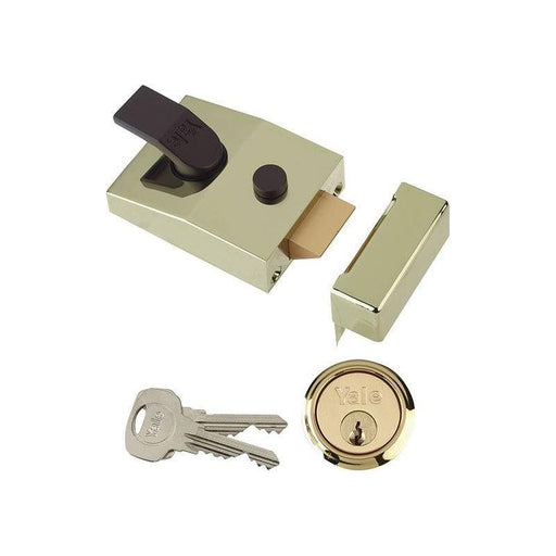 Yale Locks 89 Deadlock Nightlatch 60mm Backset Brasslux Finish Box Yale Locks - RockBottom Northampton