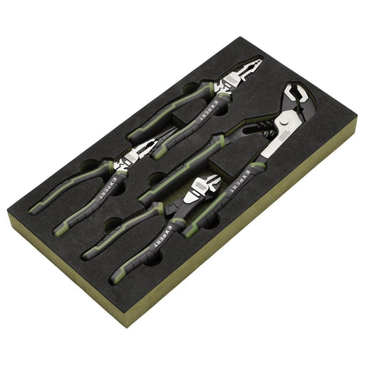 Draper 09778 Draper Expert High Leverage Pliers Set with Water Pump Pliers in EVA Foam Tray (4 Piece)