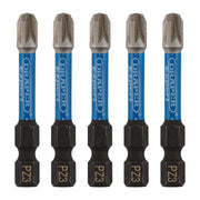 Draper 05648 Draper Expert PZ-Type Impact Screwdriver Bits, No.3 x 50mm, 1/4" Hex (Pack of 5)