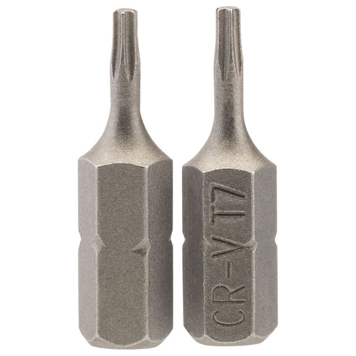 Draper 66421 Draper TX-STAR® Insert Bit, 1/4" Hex, 25mm Long, T7 (Pack of 2)