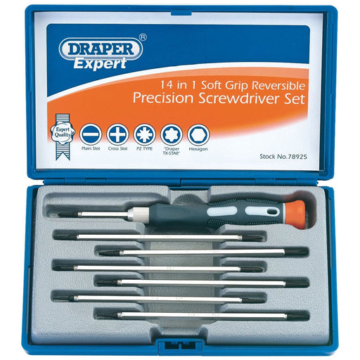 Draper 78925 Draper Expert 14 in 1 Reversible Precision Screwdriver Set