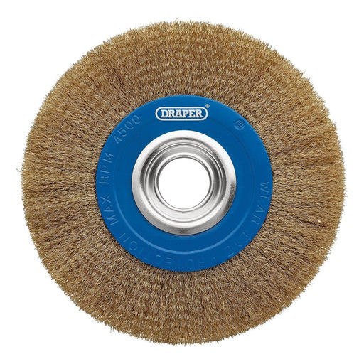 Draper 08067 Brassed Steel Bench Grinder Wire Wheel Brush, 200 x 31.75mm