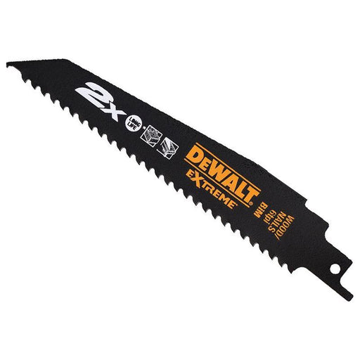 Dewalt Power Tools 2X Life Wood & Nail Reciprocating Blade 305mm x 6 TPI Pack of 5 DeWALT Power Tools - RockBottom Northampton
