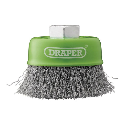 Draper 08052 Stainless-Steel Crimped Wire Cup Brush, 75mm, M14