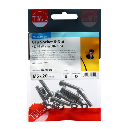 TIMCO Cap Socket Screws DIN912 A2 Stainless Steel