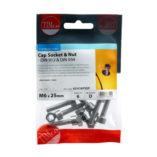 TIMCO Cap Socket Screws DIN912 A2 Stainless Steel