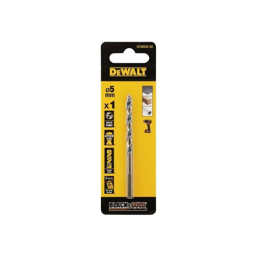 Dewalt Power Tools BLACK&GOLD HSS Drill Bit 5.0mm DeWALT Power Tools - RockBottom Northampton