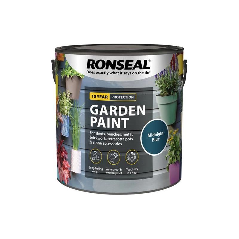 Ronseal Garden Paint Midnight Blue 2.5 litre Ronseal - RockBottom Nothampton