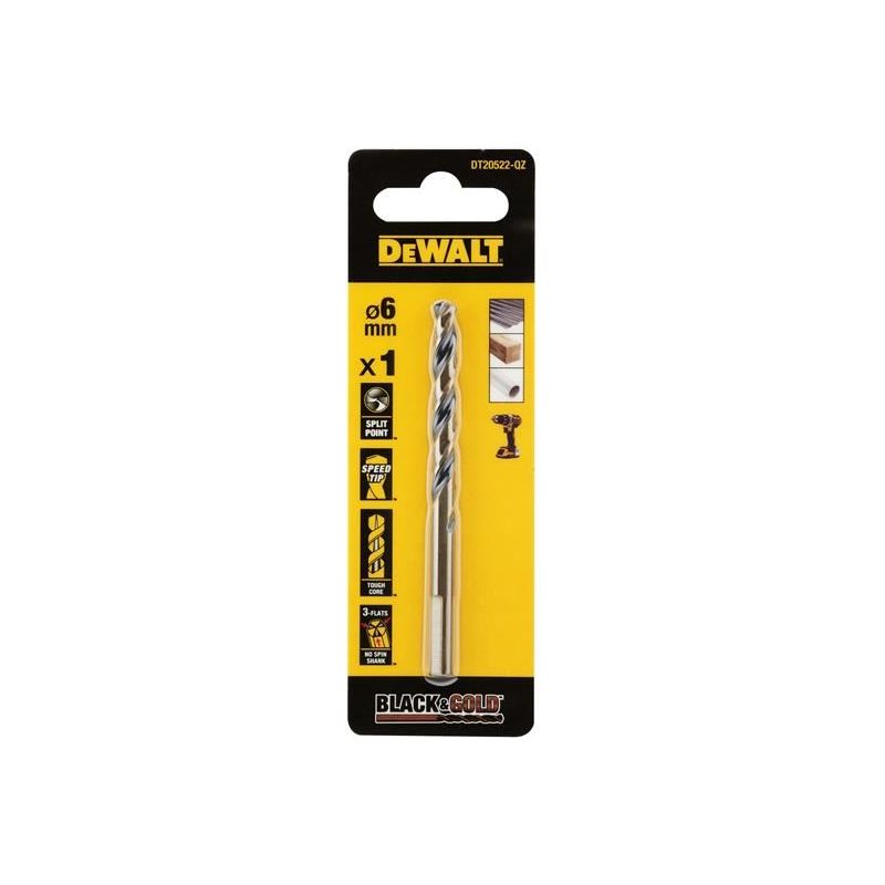 Dewalt Power Tools BLACK&GOLD HSS Drill Bit 6.5mm DeWALT Power Tools - RockBottom Northampton