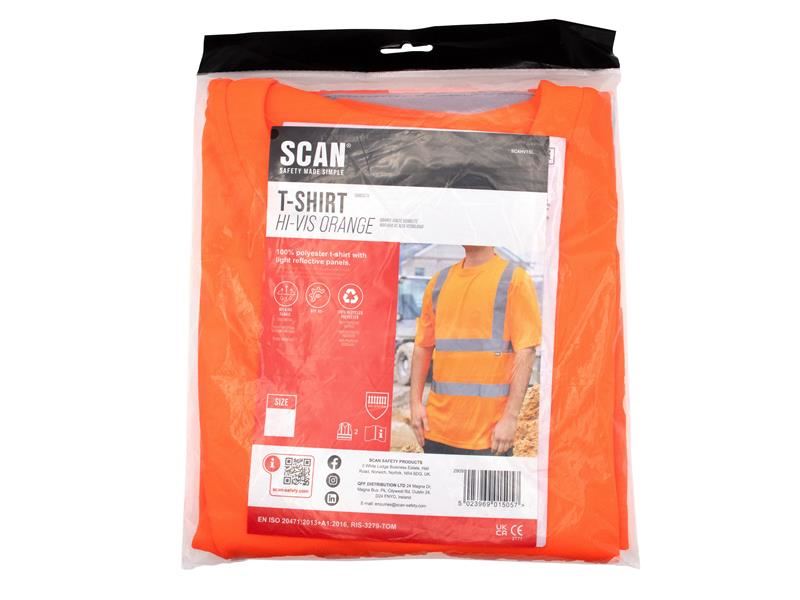 Scan Hi-Vis T-Shirt Orange - M (41in) Scan - RockBottom Nothampton