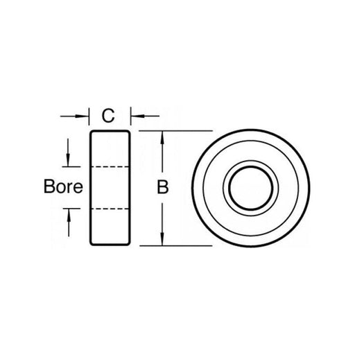 Trend B127 Replacement Bearing 1/2in Diameter 1/4in Bore Trend - RockBottom Northampton