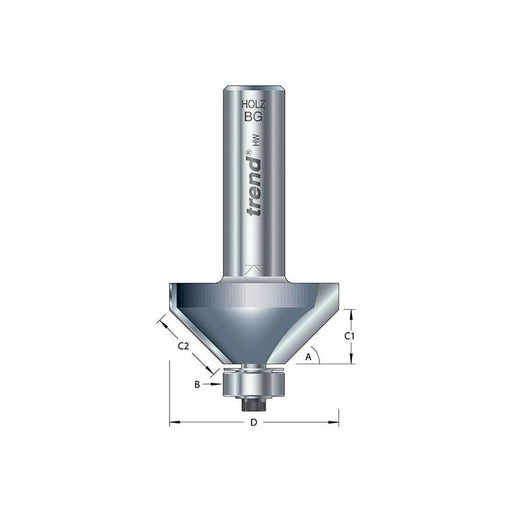 Trend 46/38 x 1/2 TCT Bearing Guided Chamfer 45° 50 x 19mm Trend - RockBottom Northampton