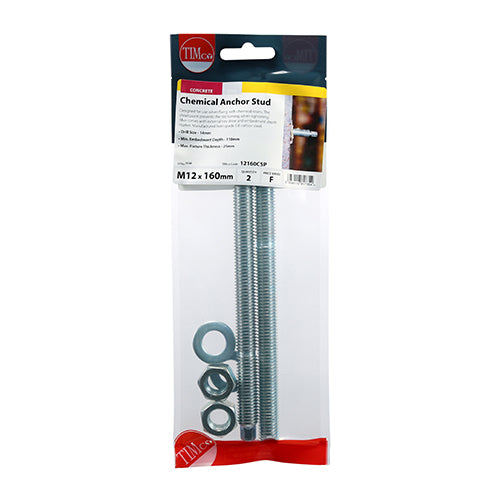 TIMCO Chemical Anchor Studs Silver — Trade Pack