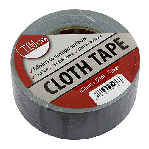TIMCO Cloth Tape Black - 50m x 48mm