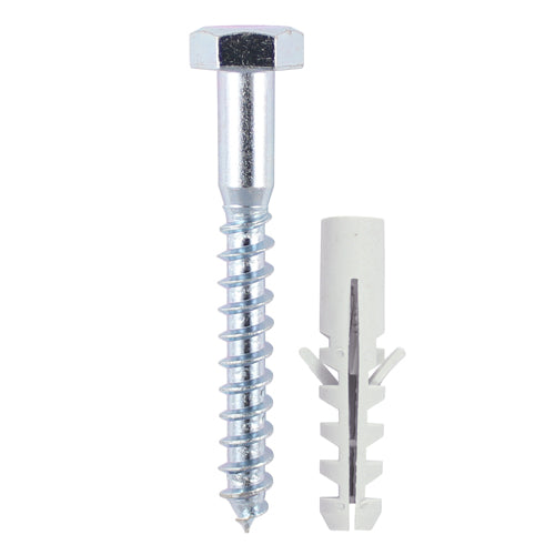 TIMCO Coach Screws Hex Head Silver — Bag