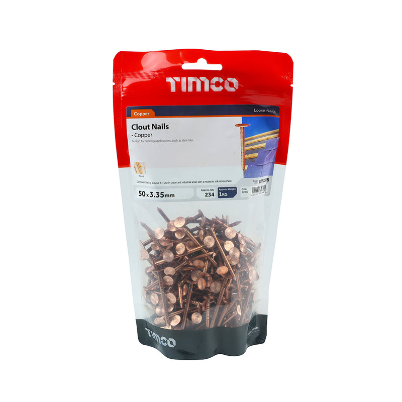 TIMCO Clout Nails Copper — 1kg Bag