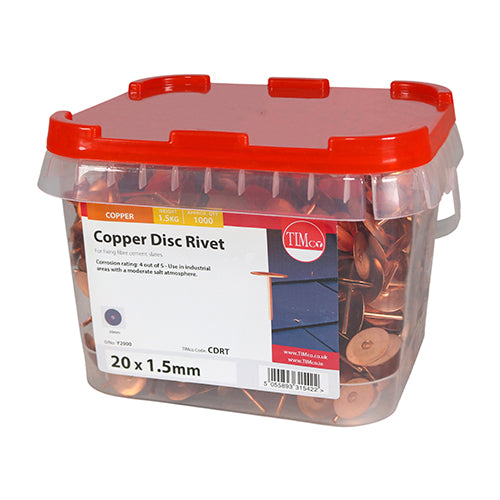 TIMCO Disc Rivets Copper