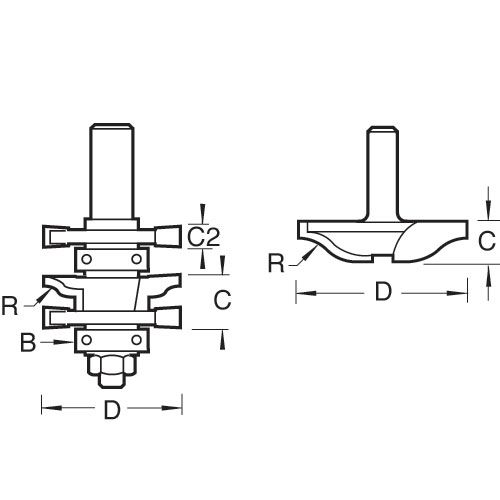 CR/PDS1X12MMTC - Panel door set ogee