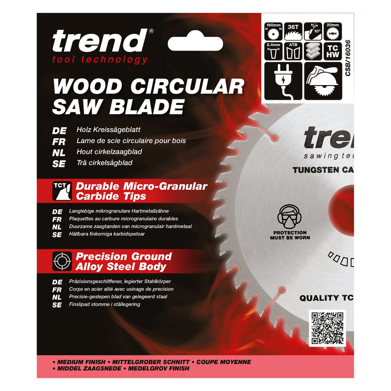CSB/16036 - Trend Wood Circular Saw Blade 160mm x 20mm x 36T