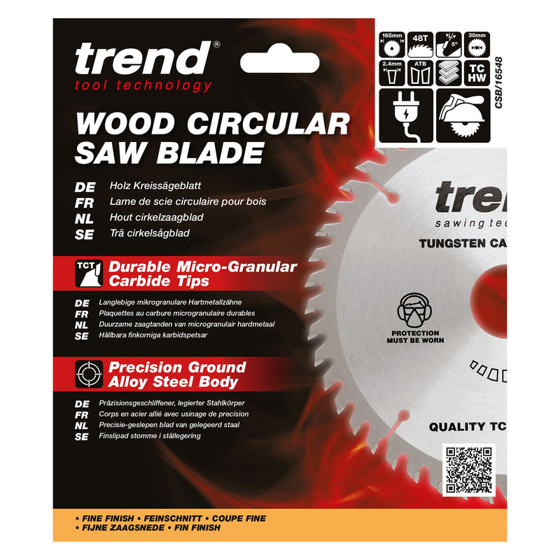 CSB/16548 - Trend Wood Circular Saw Blade 165mm x 30mm x 48T