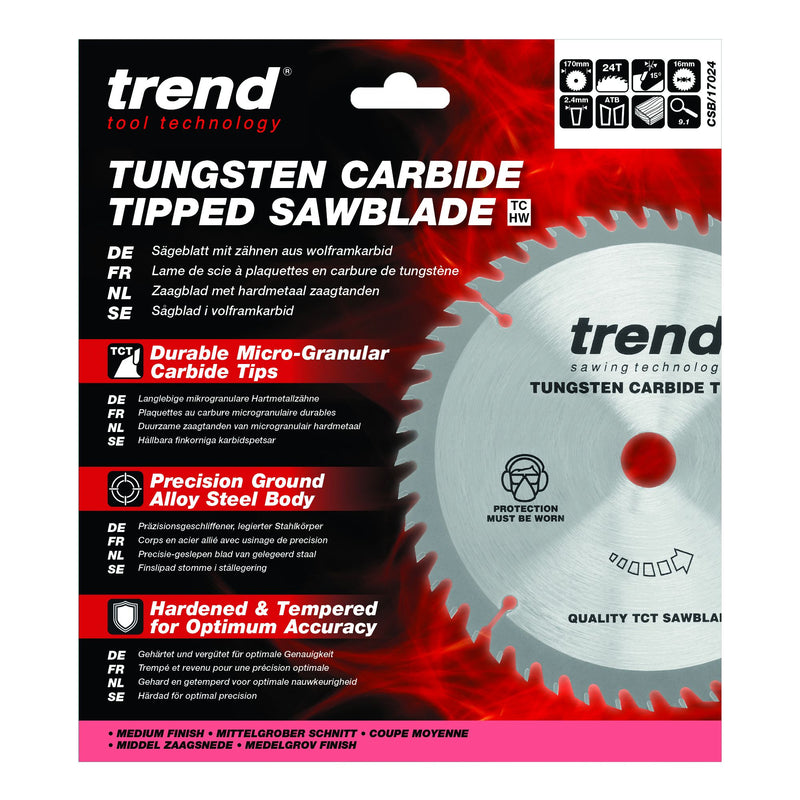 CSB/17024 - Trend Wood Circular Saw Blade 170mm x 16mm x 24T