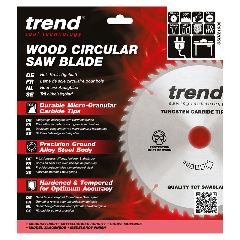 CSB/21036 - Trend Wood Circular Saw Blade 210mm x 30mm x 36T