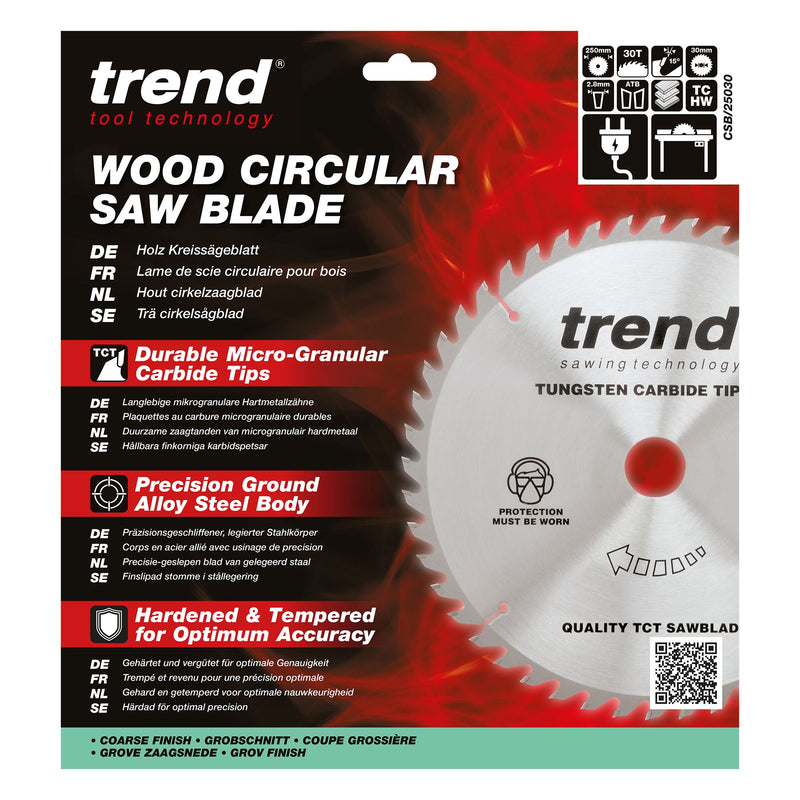 CSB/25030 - Trend Wood Circular Saw Blade 250mm x 30mm x 30T