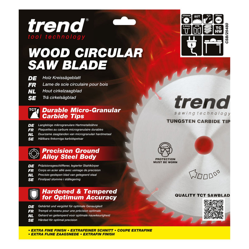 CSB/25480 - Trend Wood Circular Saw Blade 254mm x 30mm x 80T