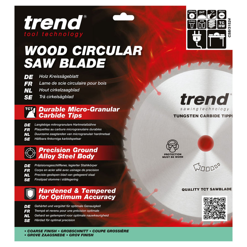 CSB/31524 - Trend Wood Circular Saw Blade 315mm x 30mm x 24T