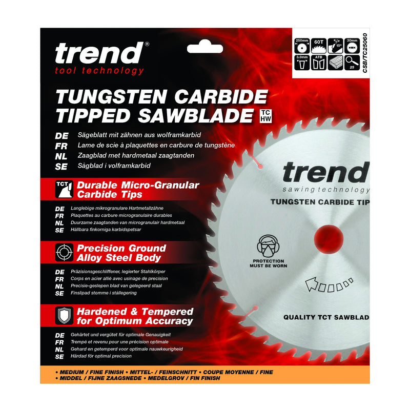 CSB/TC25060 - Trend Wood Circular Saw Blade 250mm x 30mm x 60T