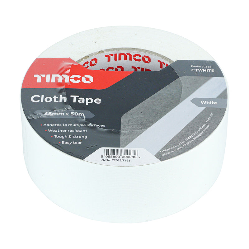 TIMCO Cloth Tape Black - 50m x 48mm