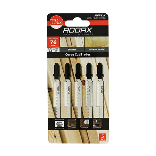 TIMCO Jigsaw Blades Wood Cutting HCS Blades
