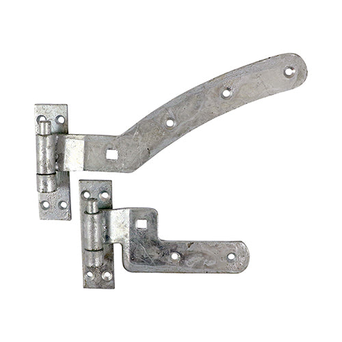 TIMCO Curved Rail Hinge Set Left Hand Hot Dipped Galvanised - 300mm
