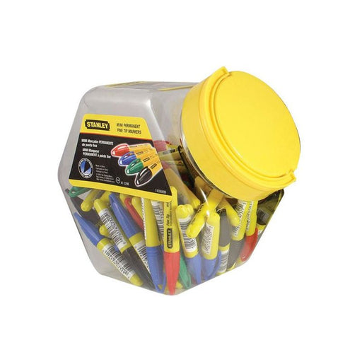 Stanley® Hand Tools Mini Fine Tip Marker, Mixed Colours (Tub 72) STANLEY® Hand Tools - RockBottom Nothampton