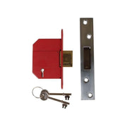 Union StrongBOLT 2100S BS 5 Lever Mortice Deadlock 68mm 2.5in Satin Chrome Box UNION - RockBottom Northampton