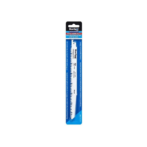 Bluespot Tools HCS Reciprocating Saw Blade 240mm x 5 TPI Pack of 5 BlueSpot Tools - RockBottom Northampton