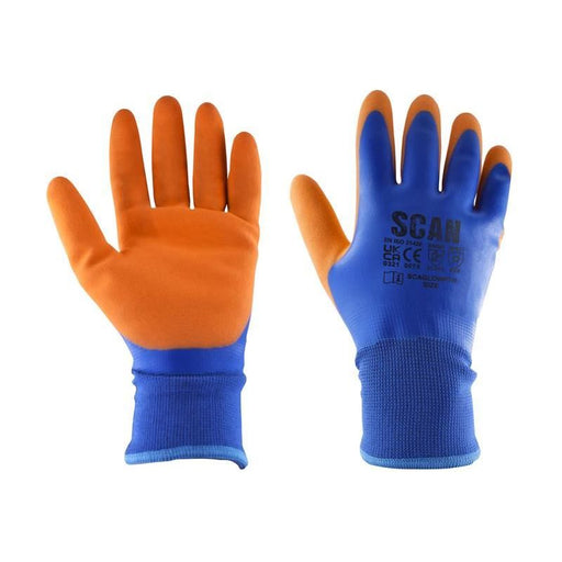 Scan Thermal Waterproof Latex Coated Gloves - L (Size 9) Scan - RockBottom Nothampton