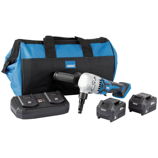 Draper 99736 D20 20V Brushless Nibbler, 2 x 3.0Ah Batteries, 1 x Twin Charger, 1 x Bag
