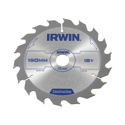 Irwin® Construction Circular Saw Blade 150 x 20mm x 18T ATB IRWIN® - RockBottom Northampton