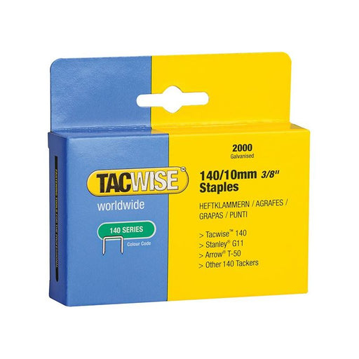Tacwise 140 Heavy-Duty Staples 10mm (Type T50 G) (Pack 2000) Tacwise - RockBottom Northampton