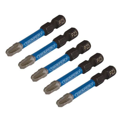 Draper 05648 Draper Expert PZ-Type Impact Screwdriver Bits, No.3 x 50mm, 1/4" Hex (Pack of 5)