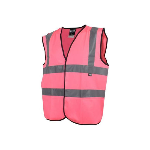 Scan Hi-Vis Waistcoat Pink - L (44in) Scan - RockBottom Nothampton