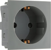 BG Electrical Euro Module - 16A Schuko, unswitched socket