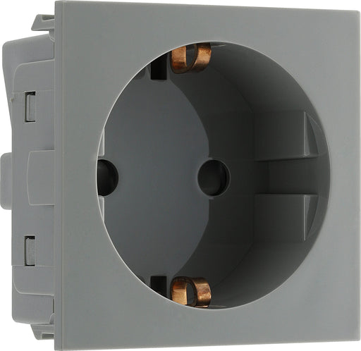 BG Electrical Euro Module - 16A Schuko, unswitched socket