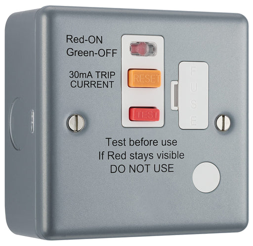 BG Electrical Metal Clad - Fused unswitched,with Type A RCD and flex outlet