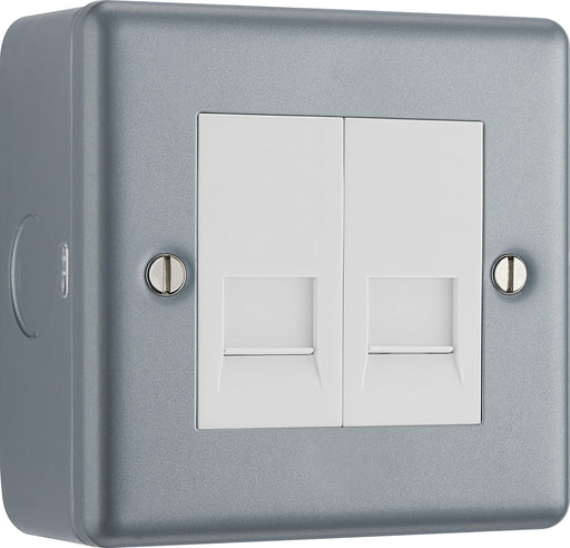BG Electrical Metal Clad - Double, telephone socket, master